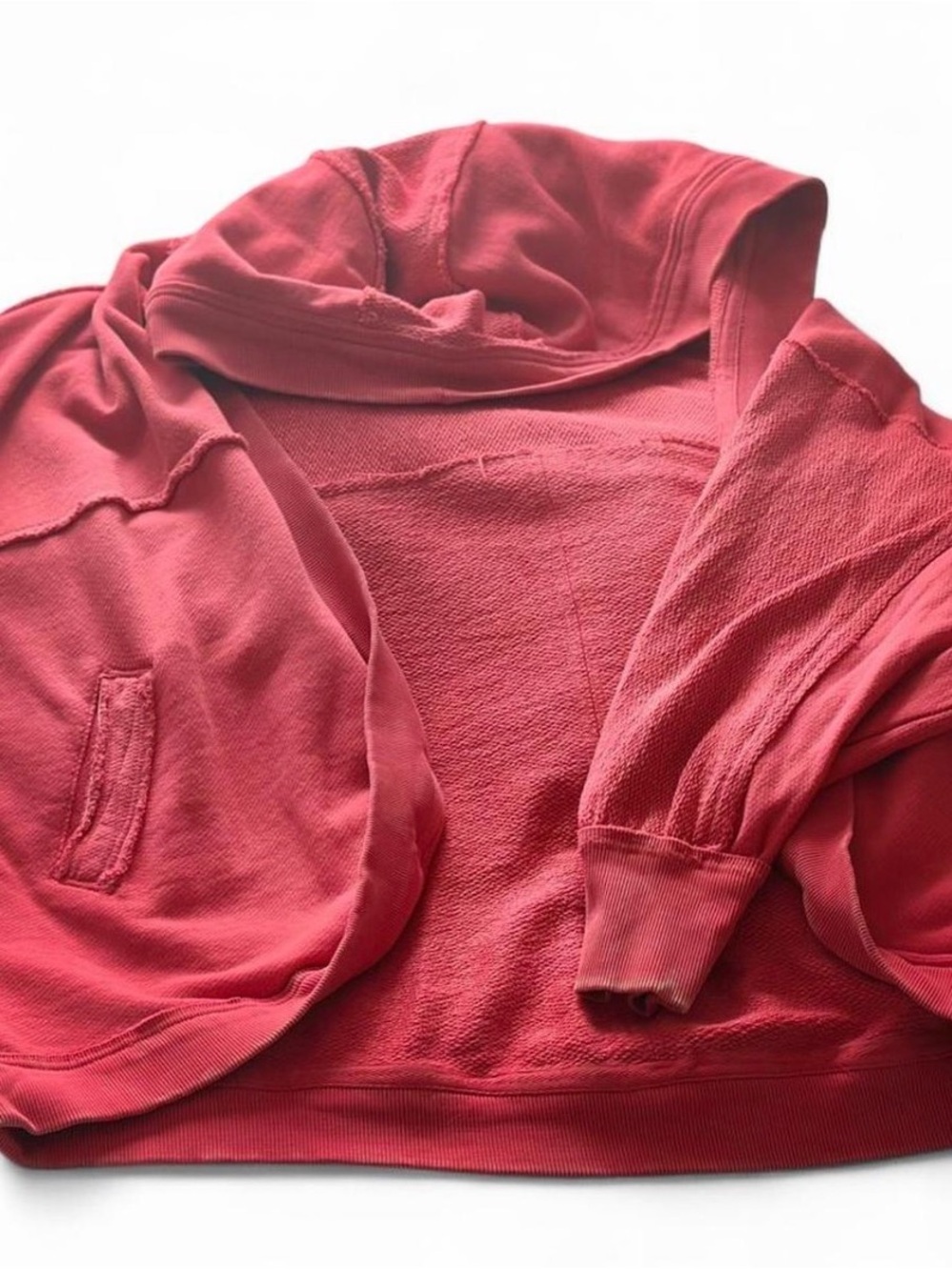Free people - we the free, Women's Coral Red Hooded Sweater/cardigan